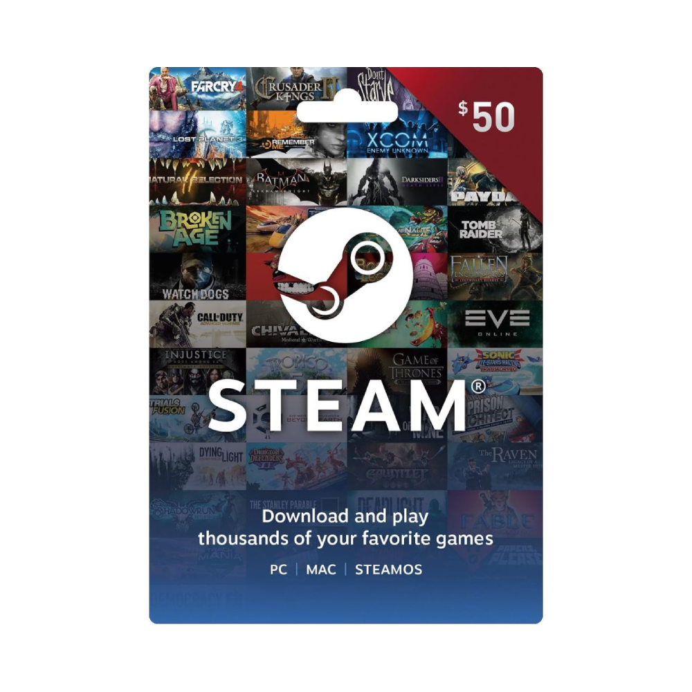Steam Digital Gift Card – 50 Usd (Usa)