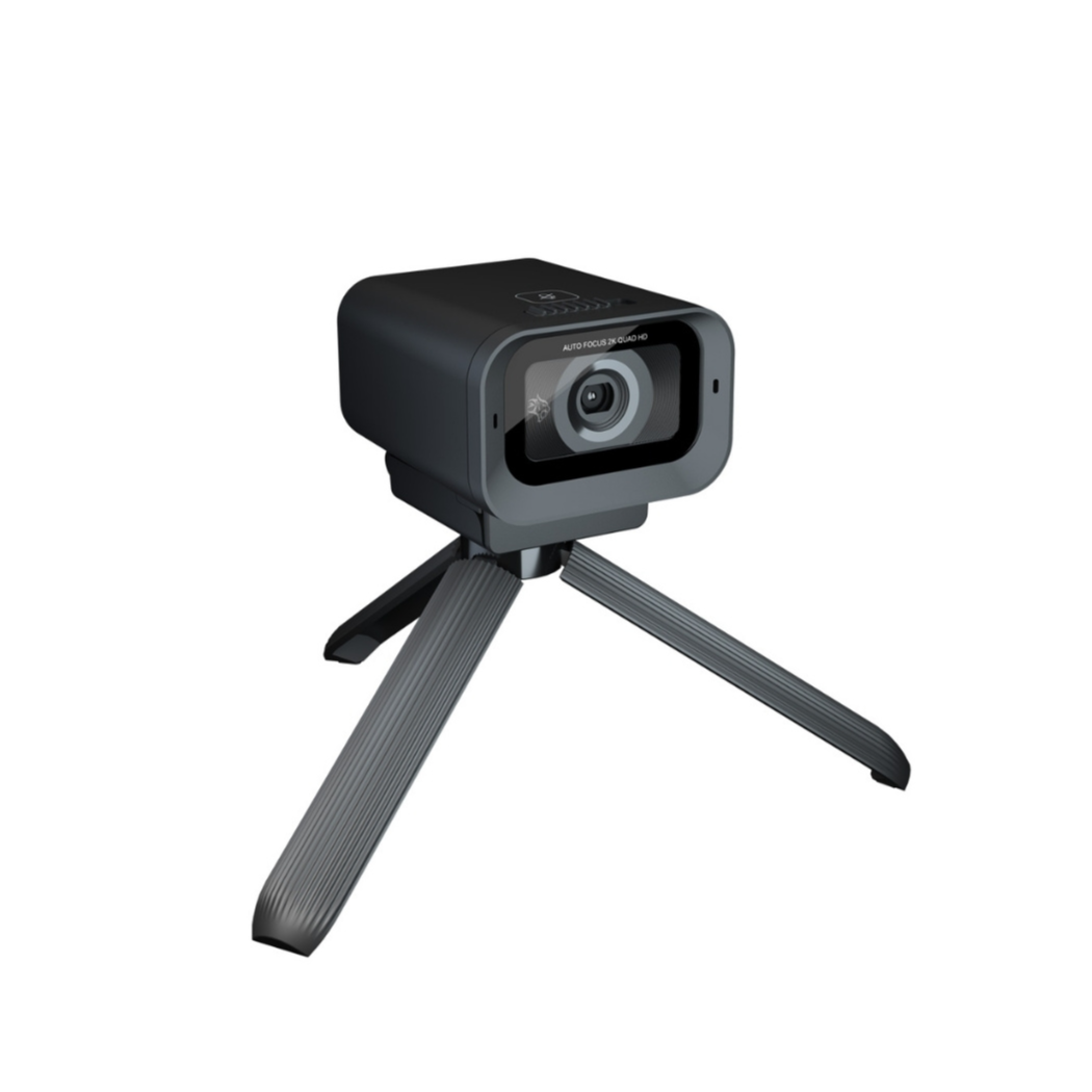Porodo Gaming 2K QHD 30FPS Auto Focus Webcam with Mic & Tripod