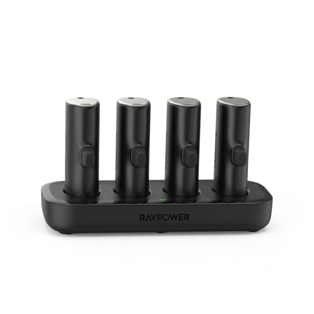 RAVPOWER 4-in-1 Power Bank Dock Station 20W PD (4×5000mAh) – Black
